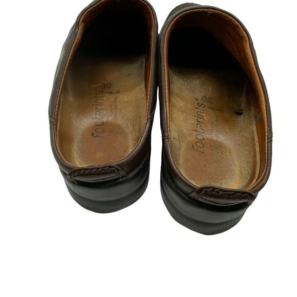 Birkenstock Unisex Footprints Brown Leather Casual Mule Flats Sz EU 42 Narrow - Picture 5 of 13